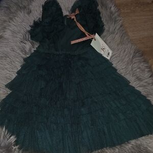 Jessakae Elegant Green Kids Dress